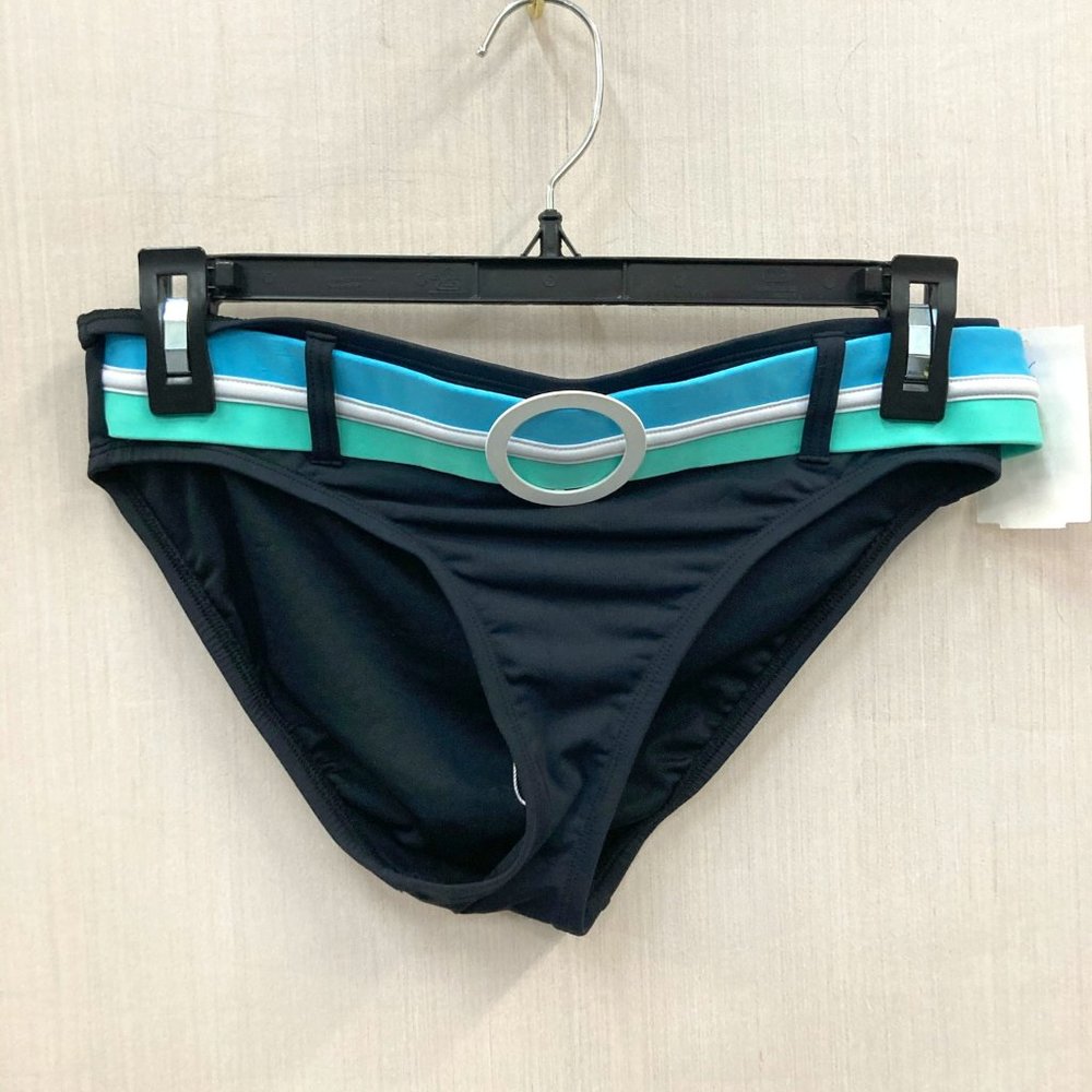NWT Bleu Rod Beattie black blue/green waist detail